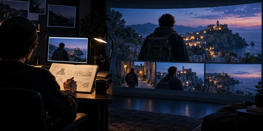Example cinematic video scene for visual review